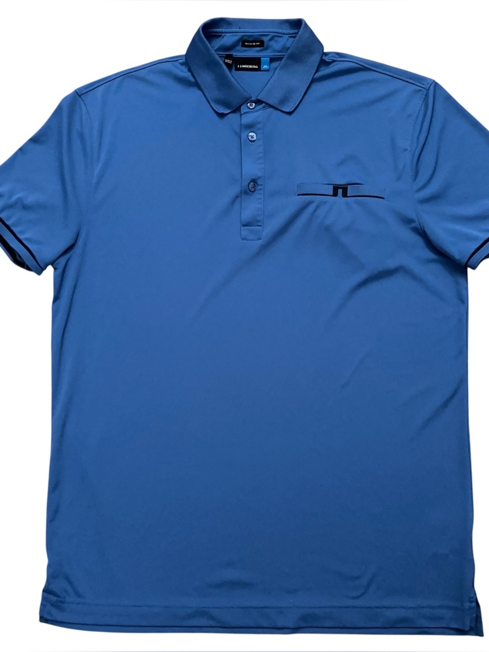 J. Lindeberg Golf Polo Shirt Mens XL Petr Tax Jersey Short Sleeve Regular Blue